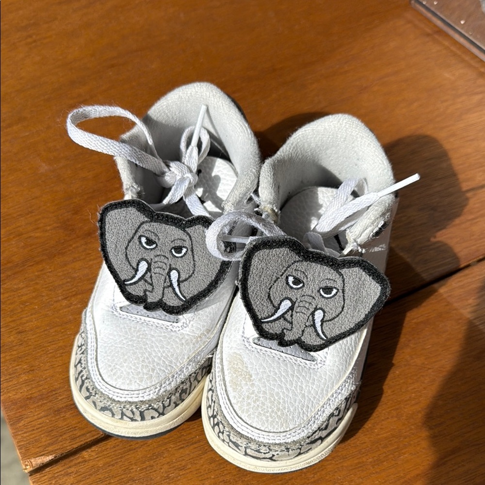 Kids Jordan 3 White Elephant Sneakers
